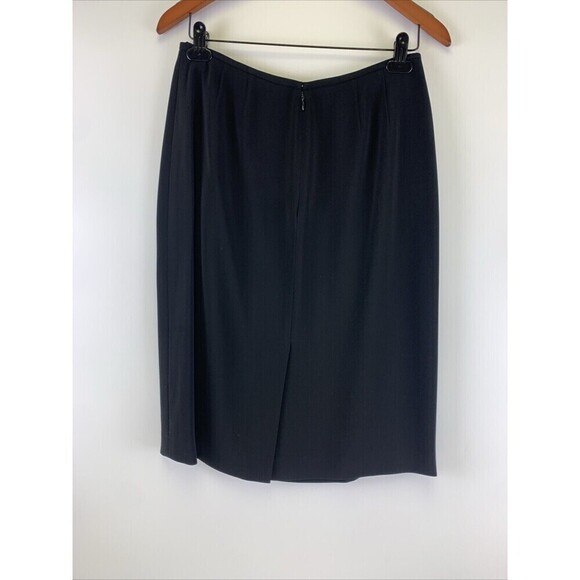 BOGO Kasper A.S.L. Skirt Suit Black Blazer Button Straight Knee Pencil Womens 10 - Picture 11 of 16